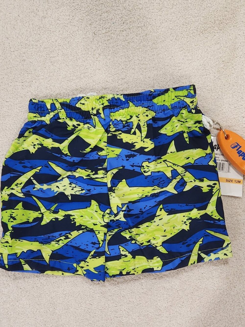 Flapdoodles - Boys' Shark Print Swim Trunks